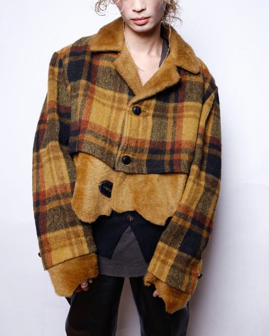 *one-off broken boa wool jacket