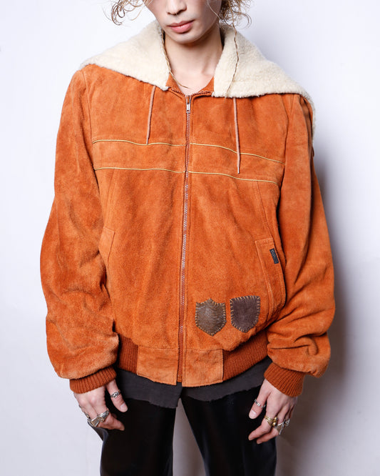 vintage n-2b type boa suede jacket