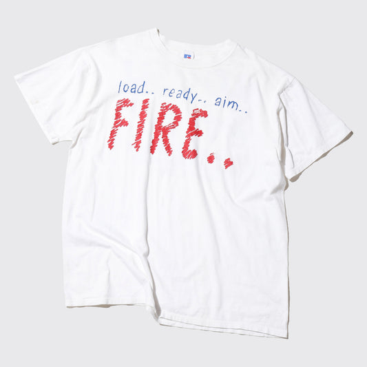 vintage 90's “load.. ready.. aim.. FIRE…” greek life t-shirt