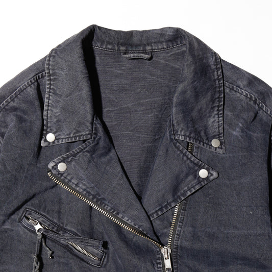 vintage braids lace up denim riders jacket