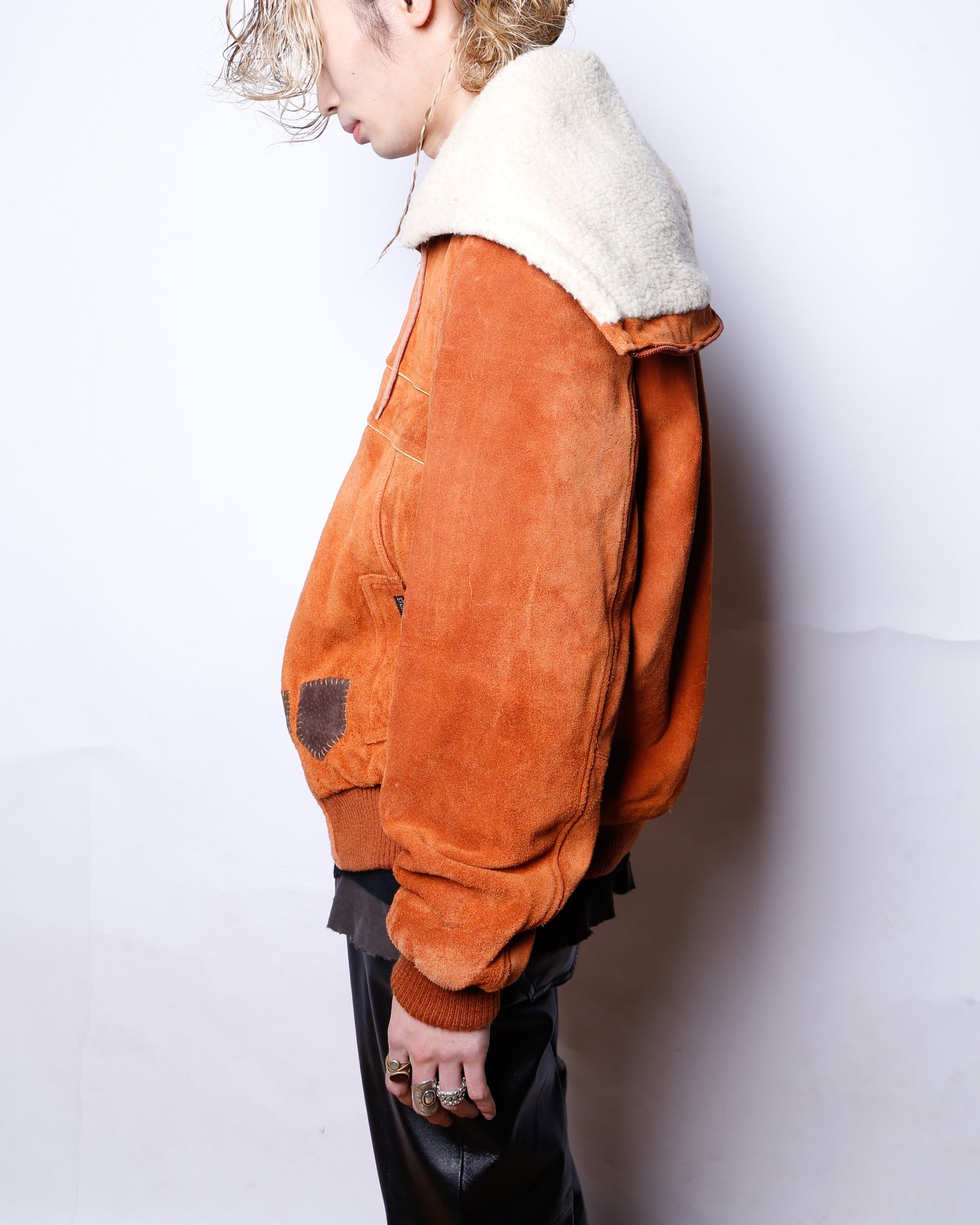 vintage n-2b type boa suede jacket