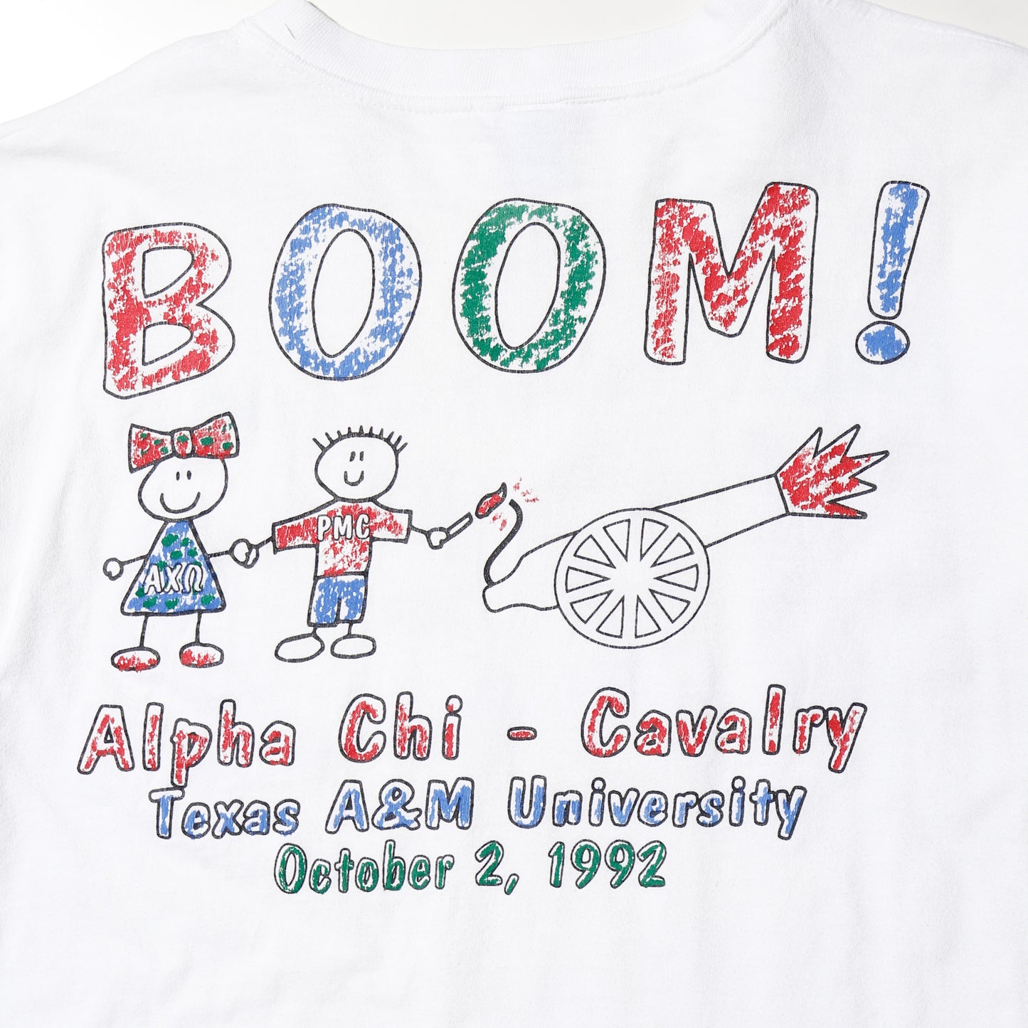 vintage 90's “load.. ready.. aim.. FIRE…” greek life t-shirt