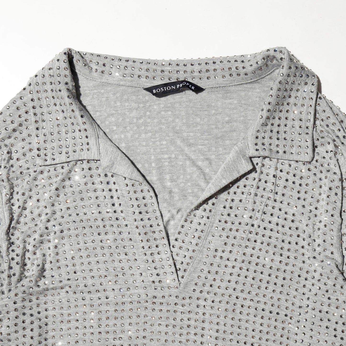 vintage shiny cotton polo l/s