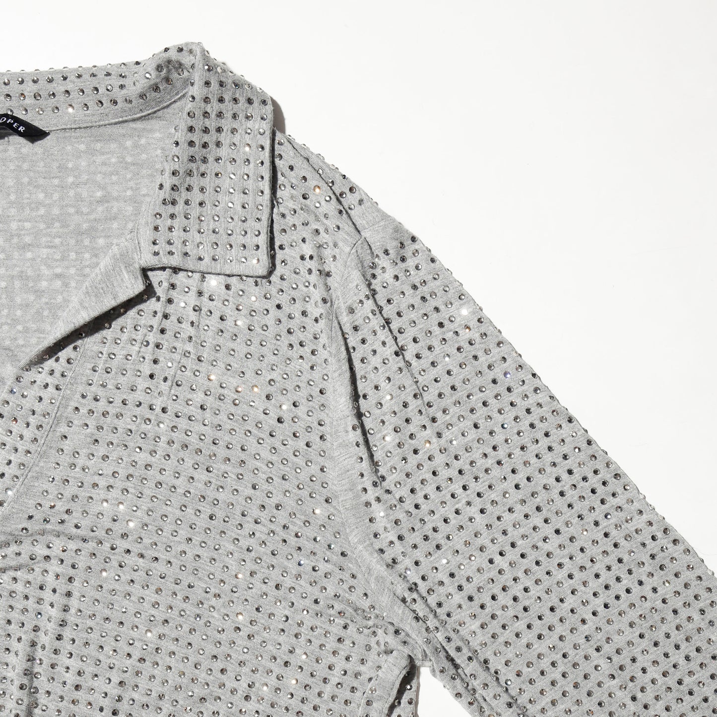 vintage shiny cotton polo l/s