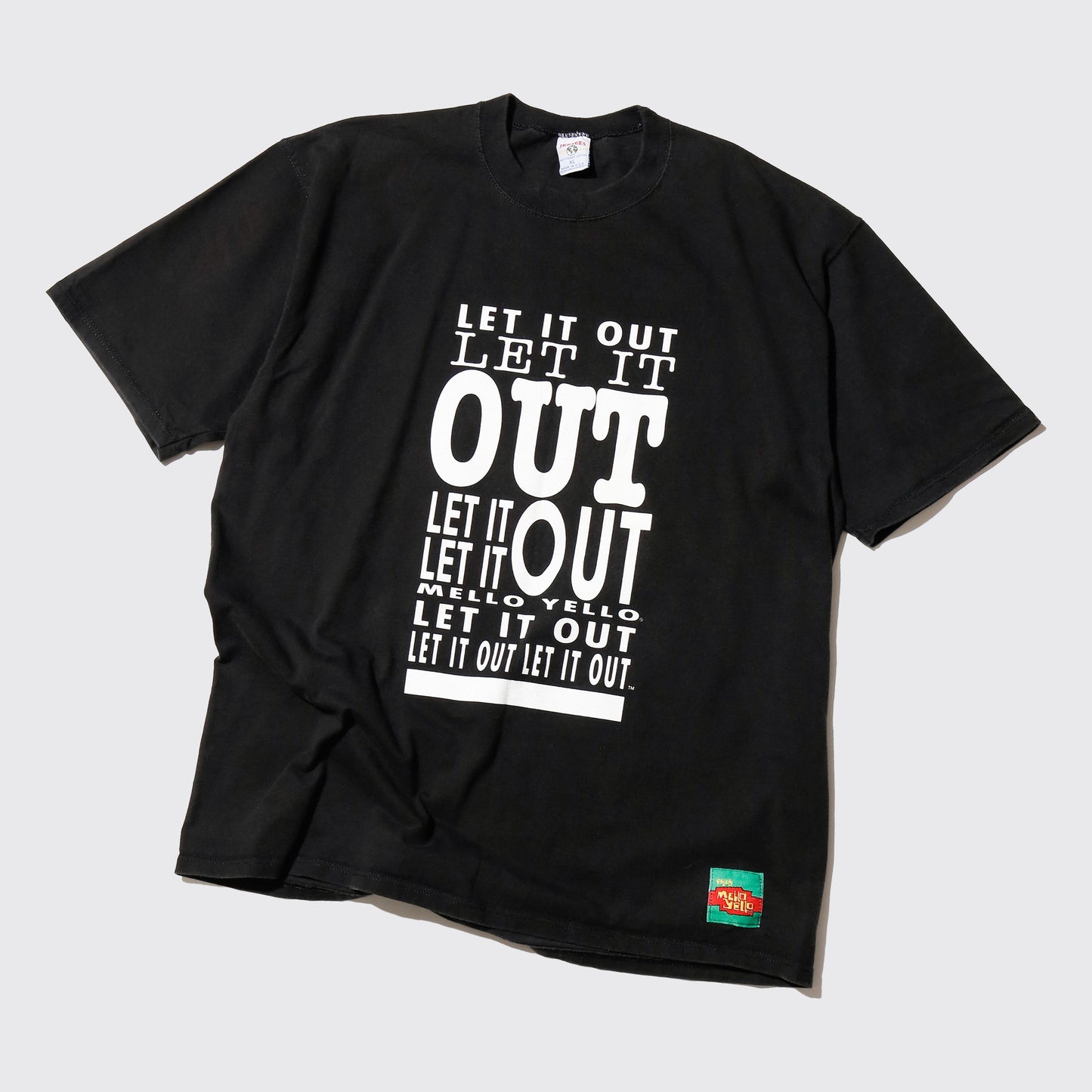 vintage mellow yellow soda "let it out" t-shirt