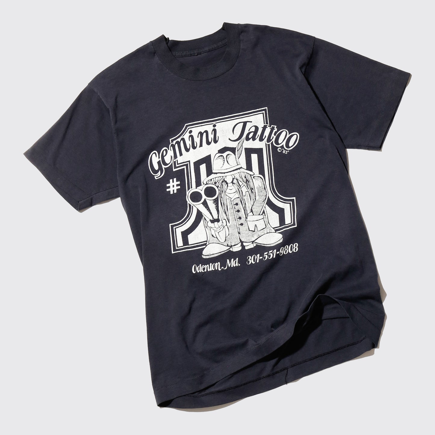vintage 80's gemini tatoo studio t-shirt