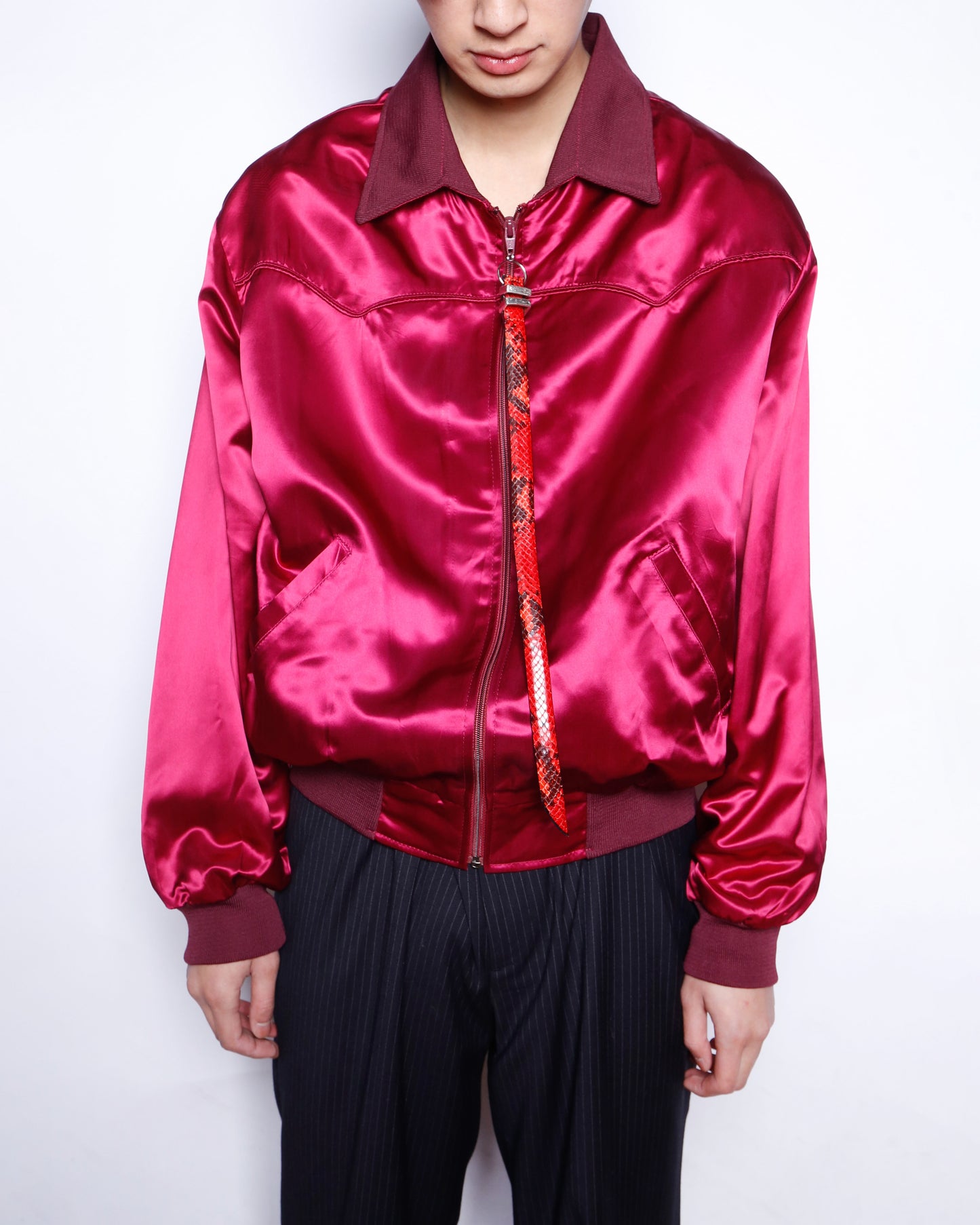 vintage python charm satin jacket