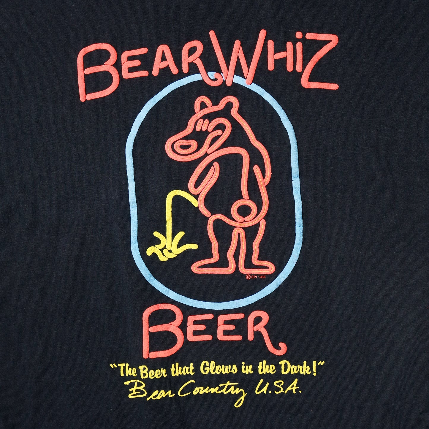 vintage 90's bear whiz beer t-shirt