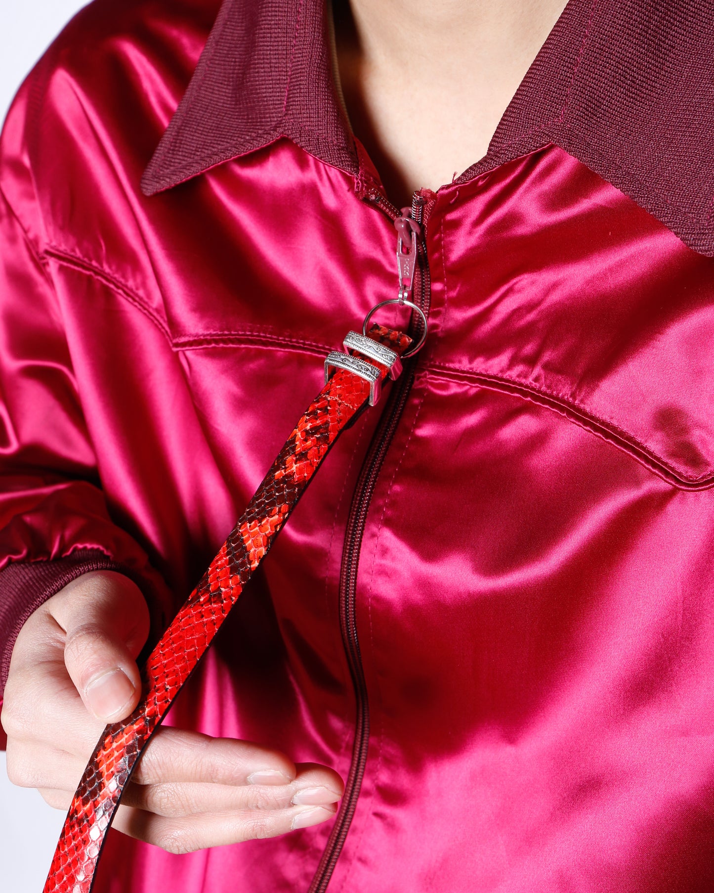 vintage python charm satin jacket