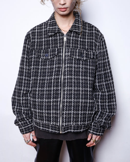 vintage tweed trucker jacket