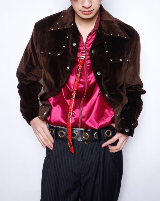 vintage 70's lee studs velvet trucker jacket