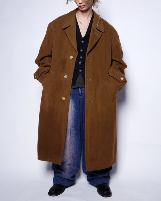 vintage 80's Yves Saint laurent wool chesterfield coat coat