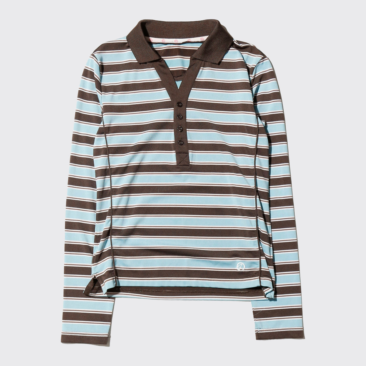 vintage border skinny polo l/s