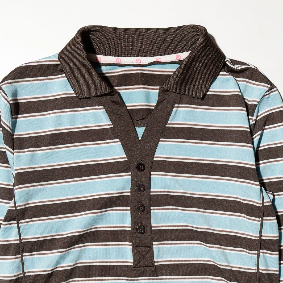vintage border skinny polo l/s