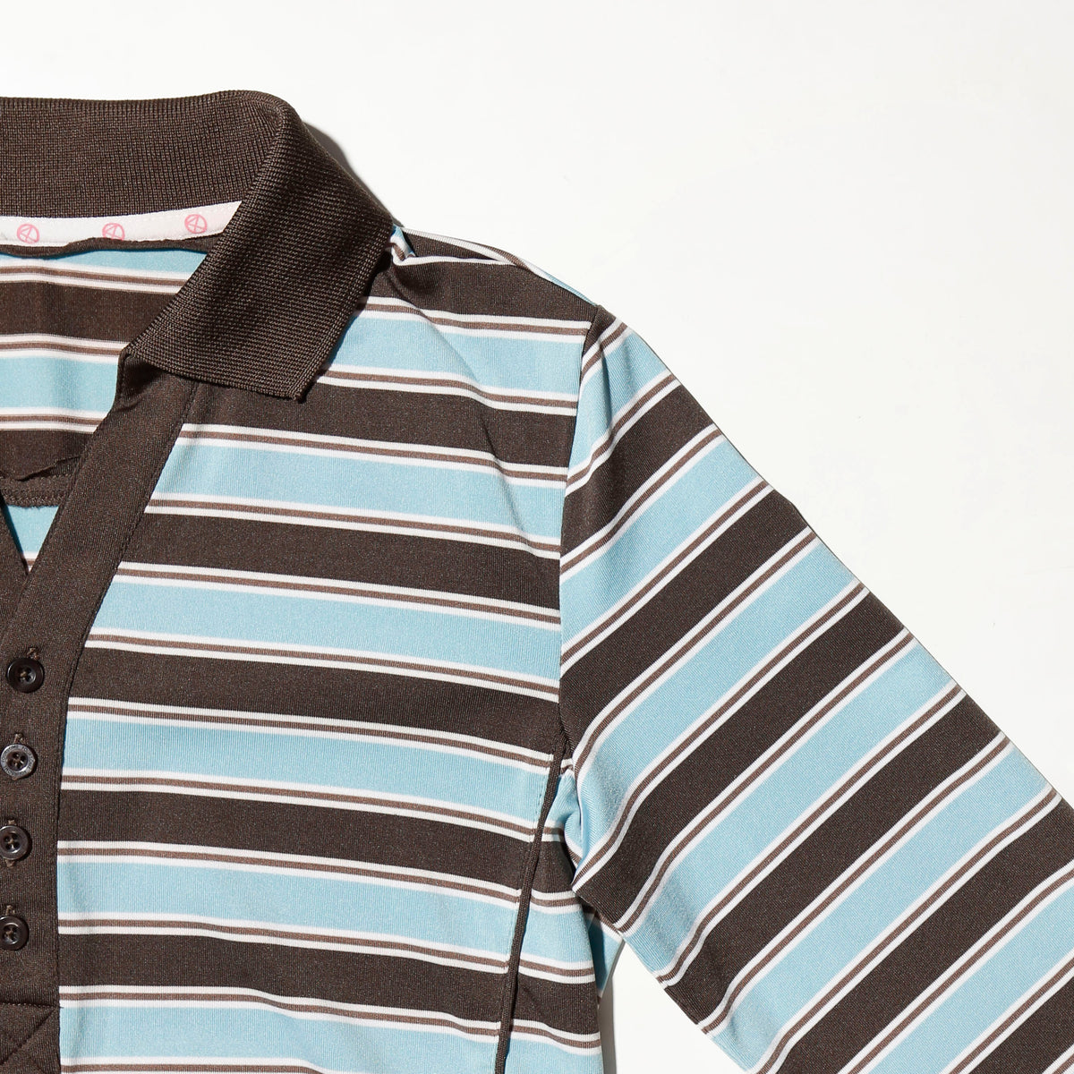 vintage border skinny polo l/s