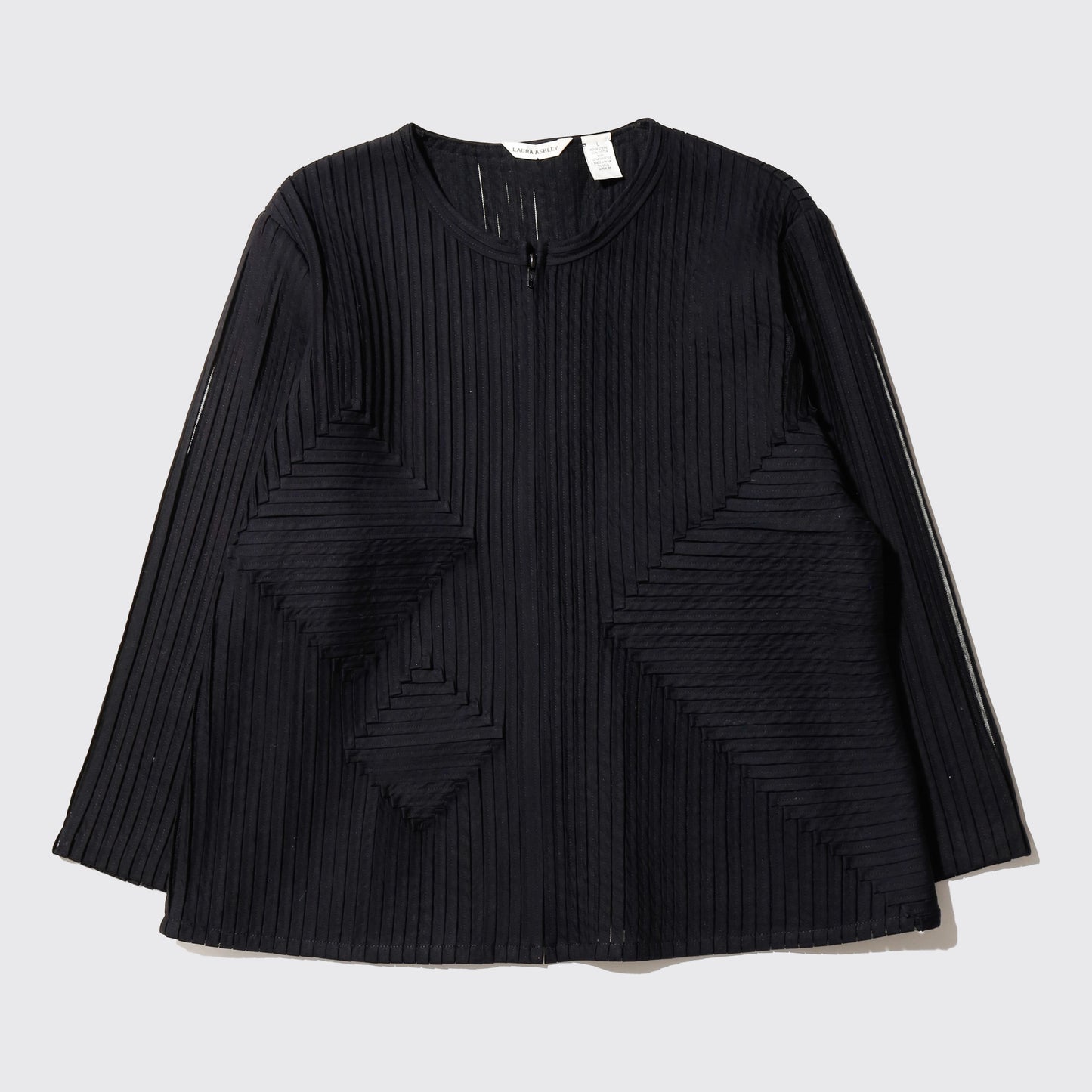 vintage geometry pleated jacket