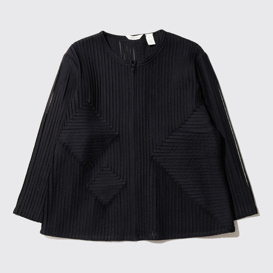 vintage geometry pleated jacket