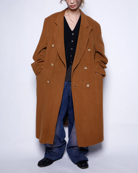 vintage 90's Yves Saint Laurent wool double breasted chesterfield coat