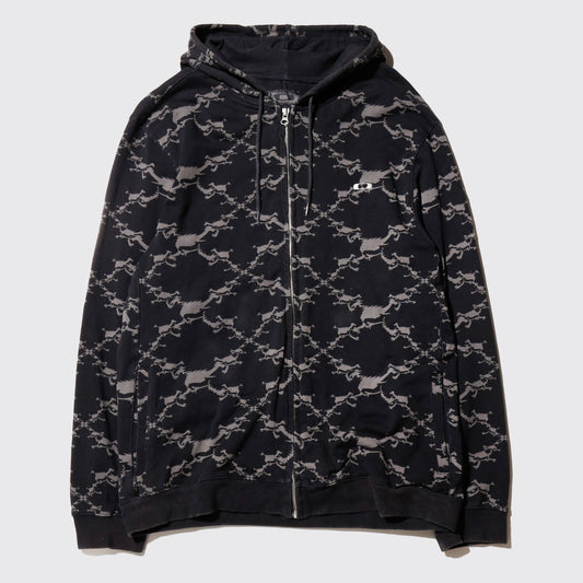 vintage 00's Oakley scatter skull hoodie