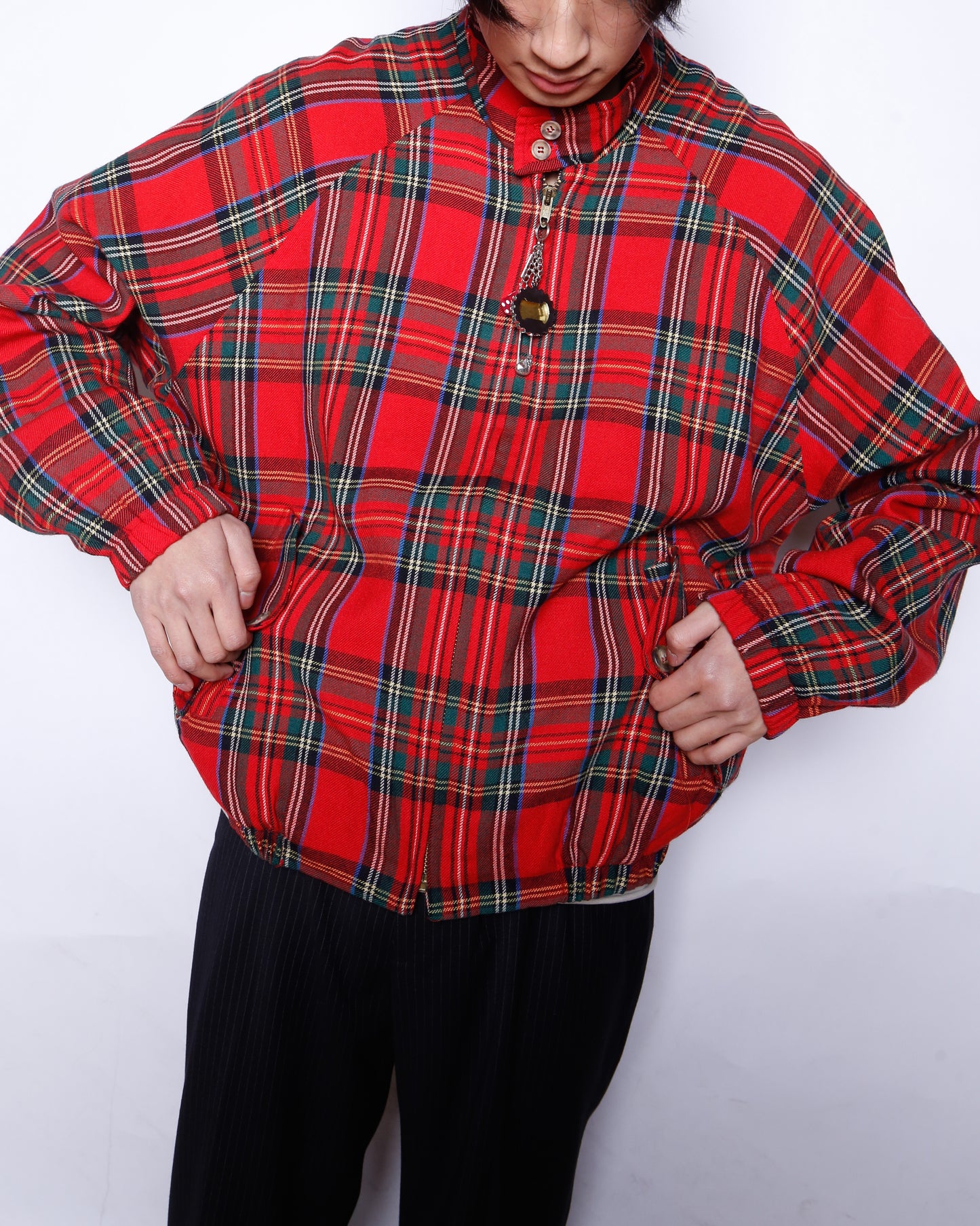 vintage 70's charm check harrington jacket