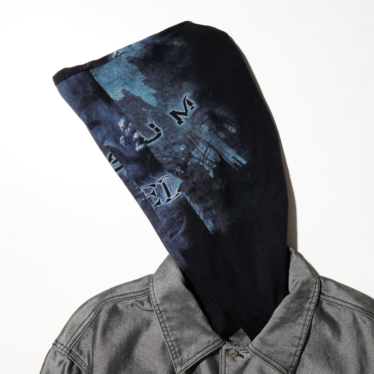 *one-off hybrid metalic trucker jacket
