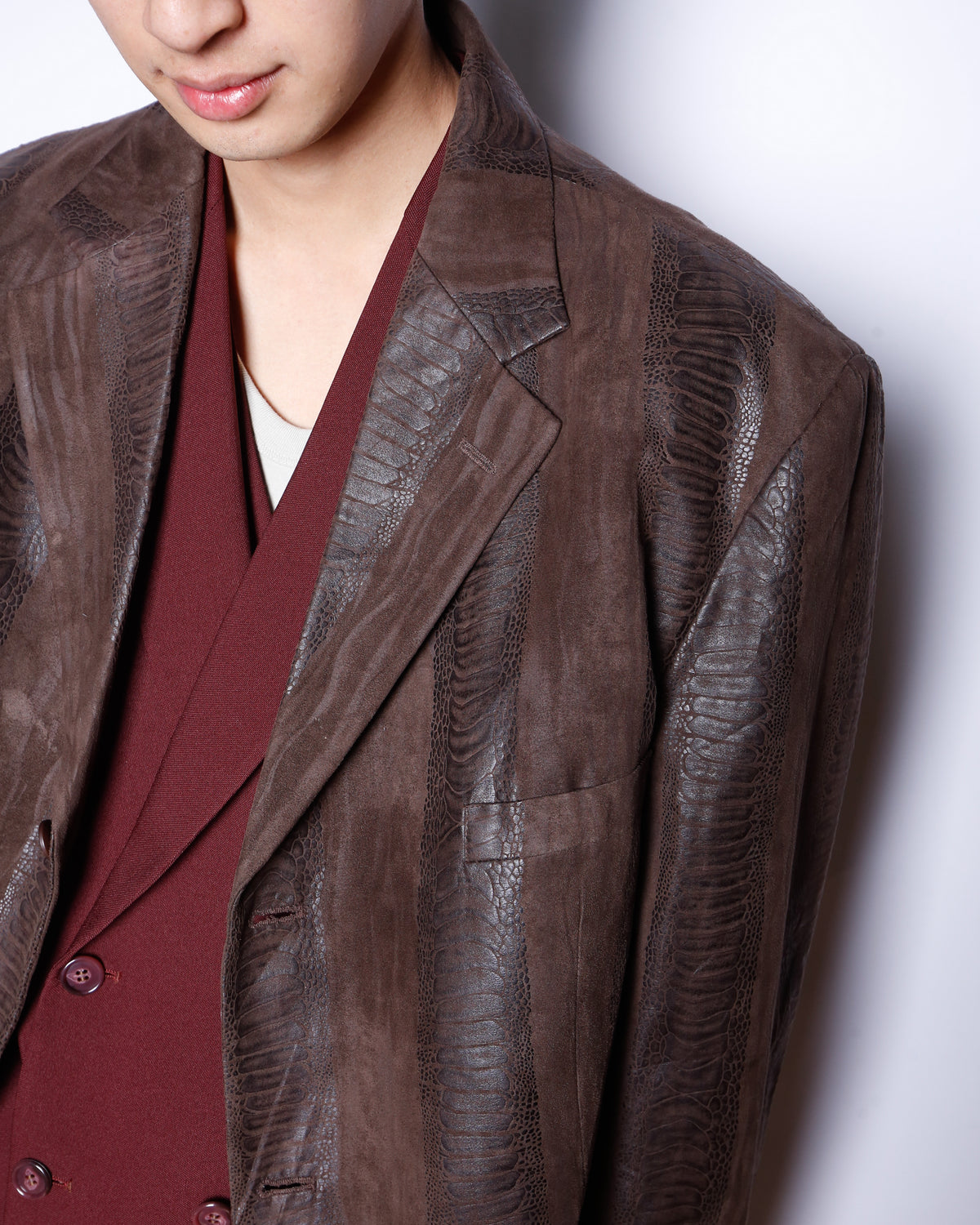 vintage faux croc tailored jacket
