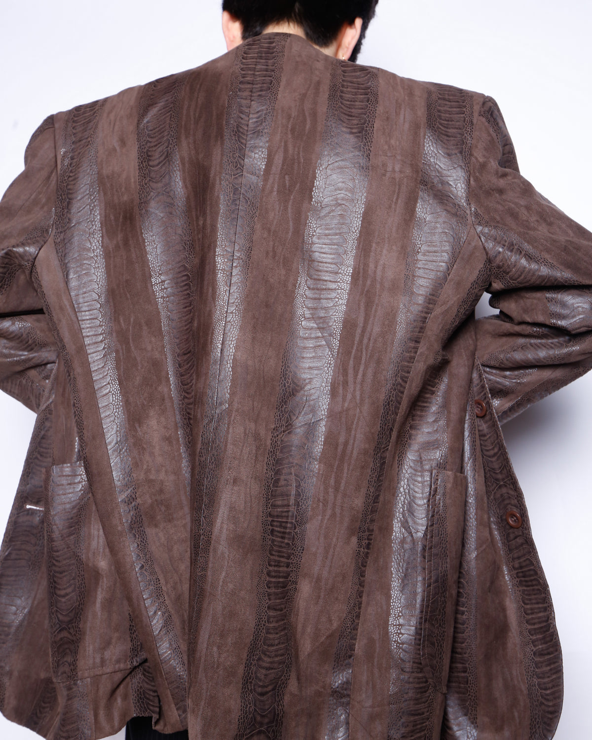 vintage faux croc tailored jacket