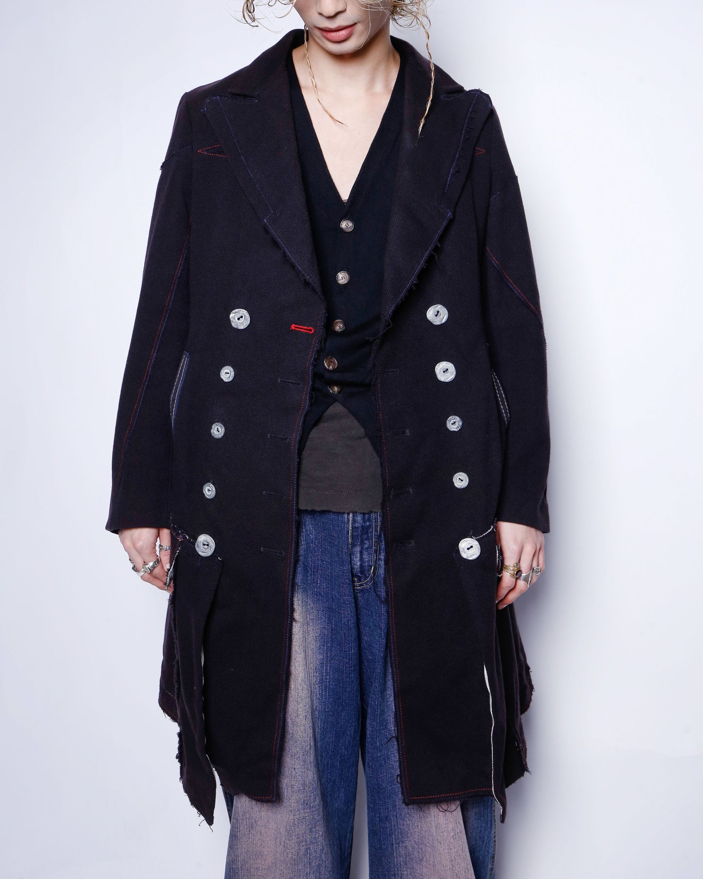 vintage Marithe + Francois Girbaud double breasted wool frock coat