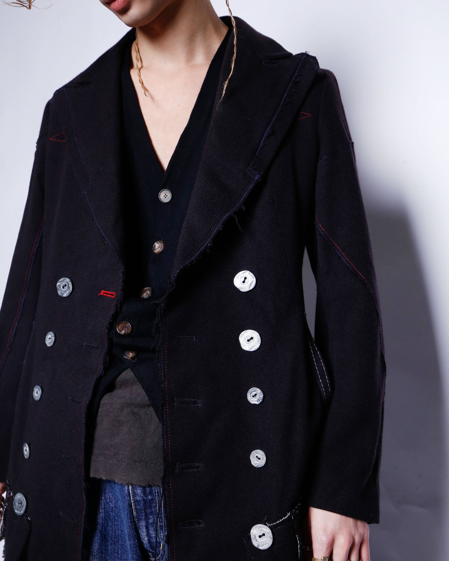 vintage Marithe + Francois Girbaud double breasted wool frock coat