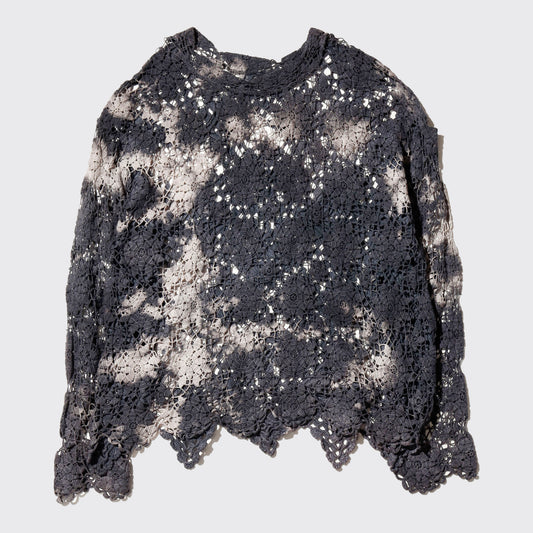 *one-off acid dye vintage lace up pullover