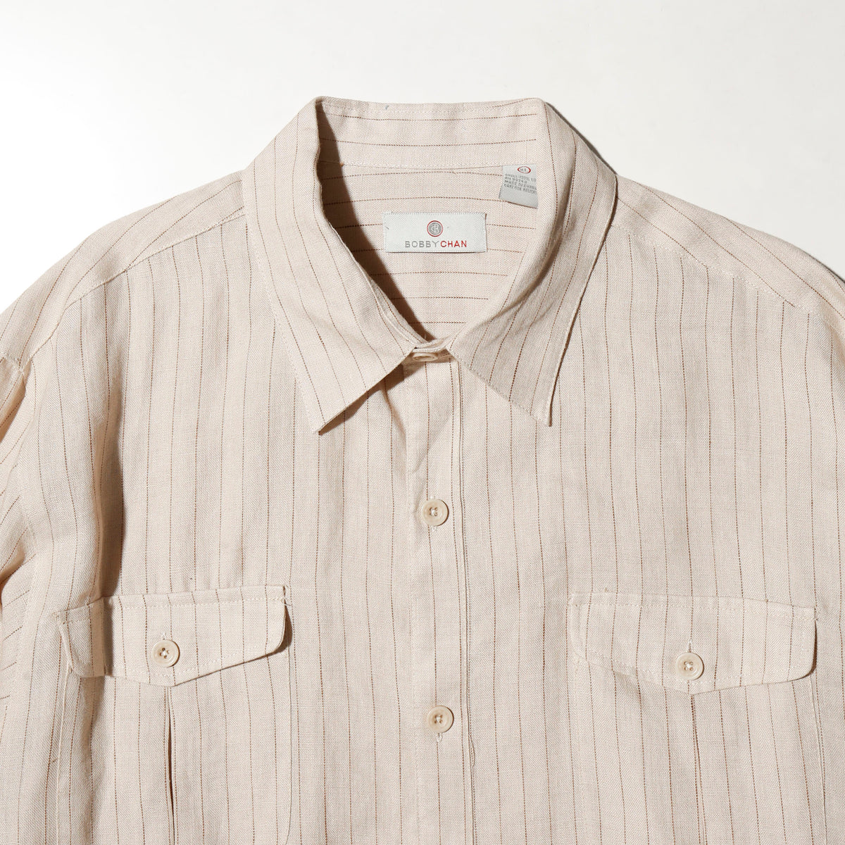 vintage stripe linen 4p shirt