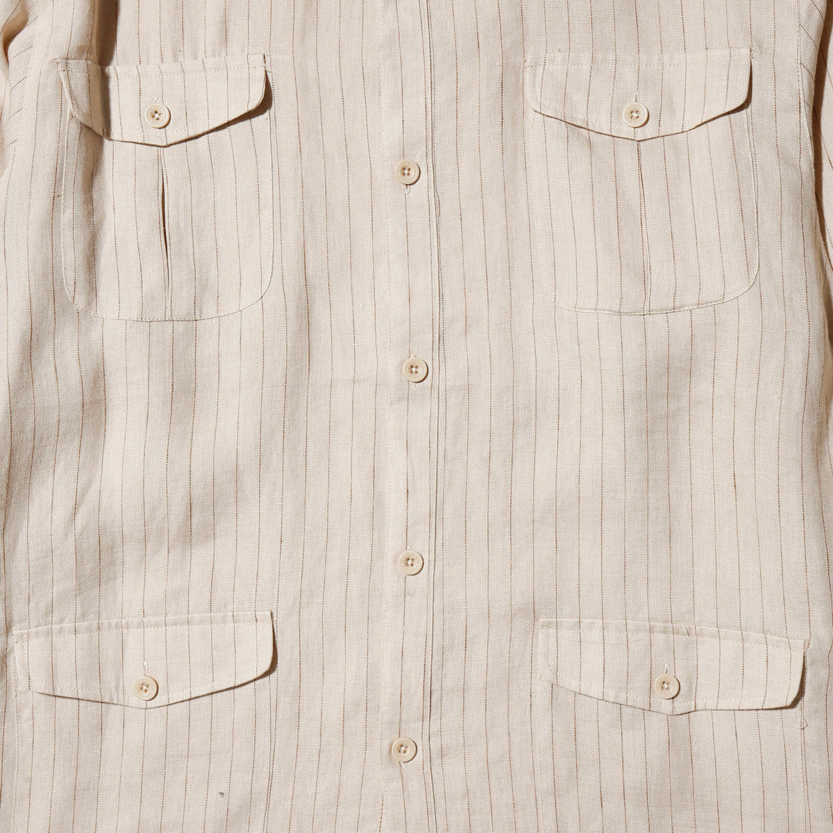 vintage stripe linen 4p shirt