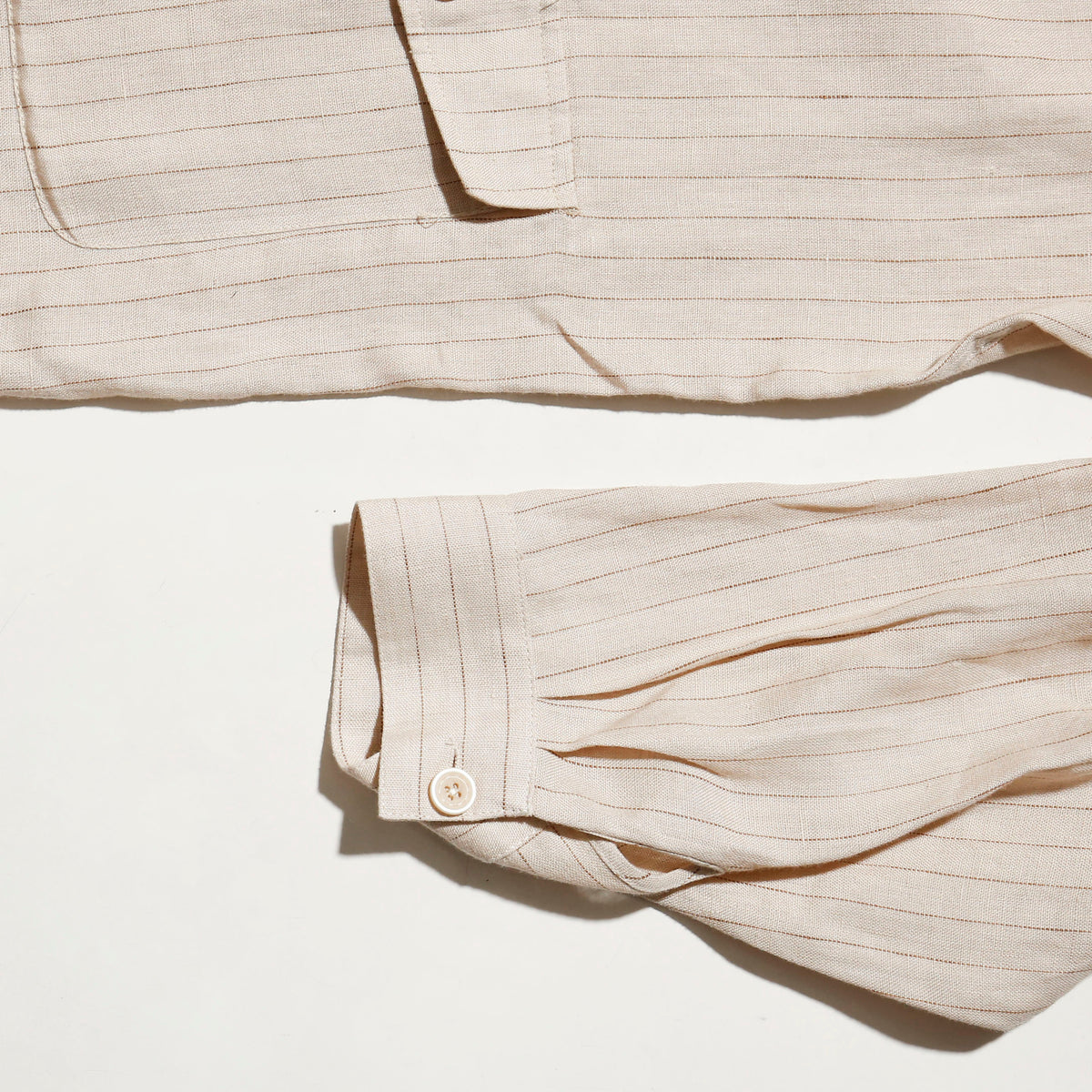 vintage stripe linen 4p shirt
