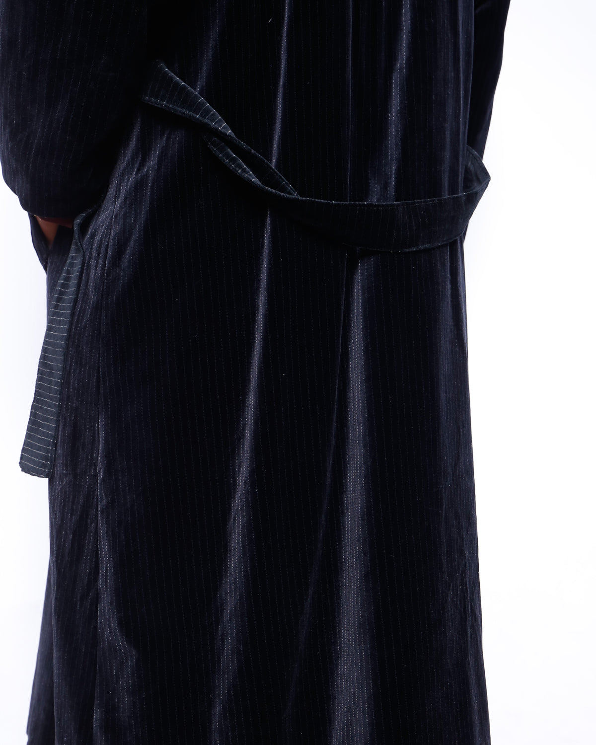 vintage euro stripe velvet double breasted coat