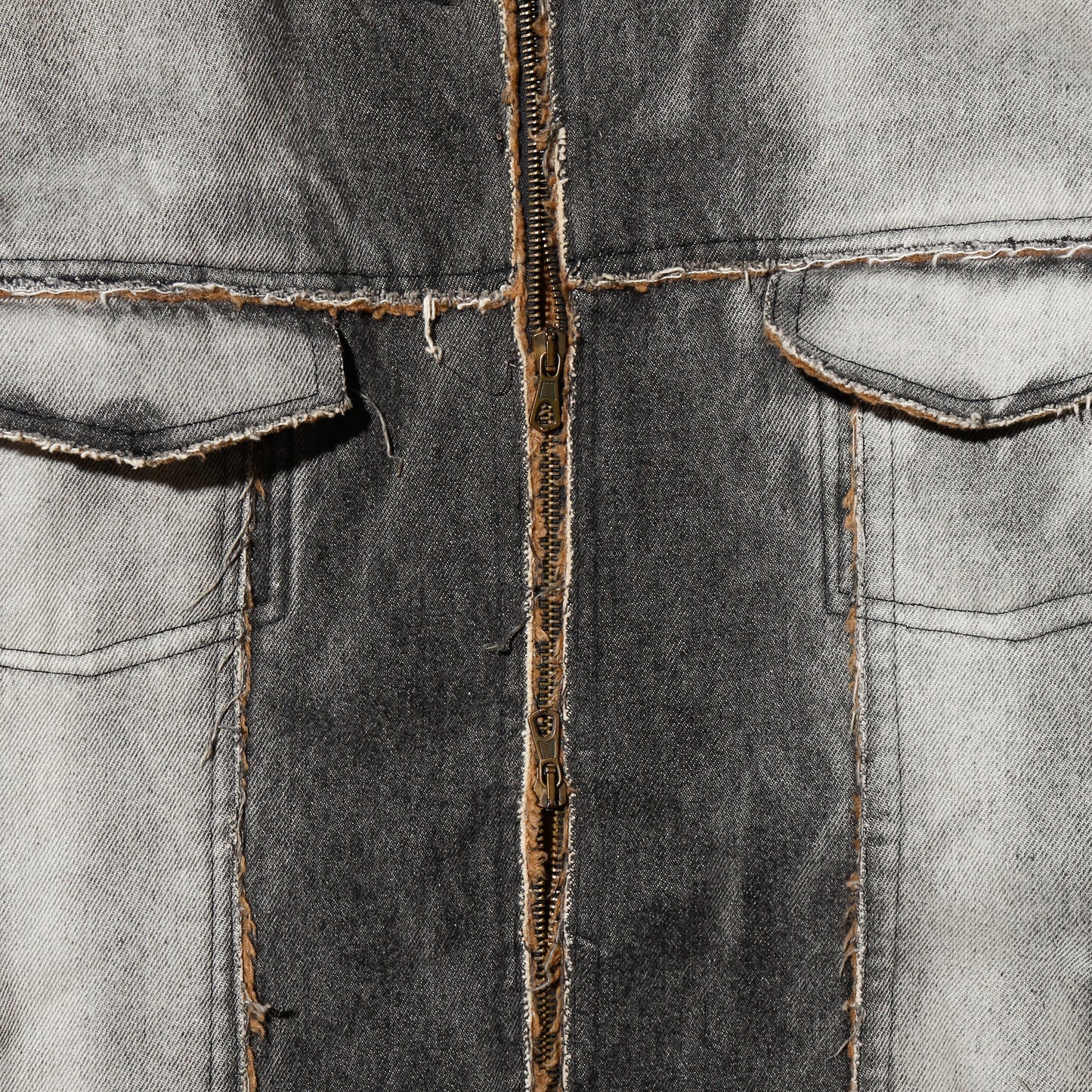 vintage boa denim combi knit jacket