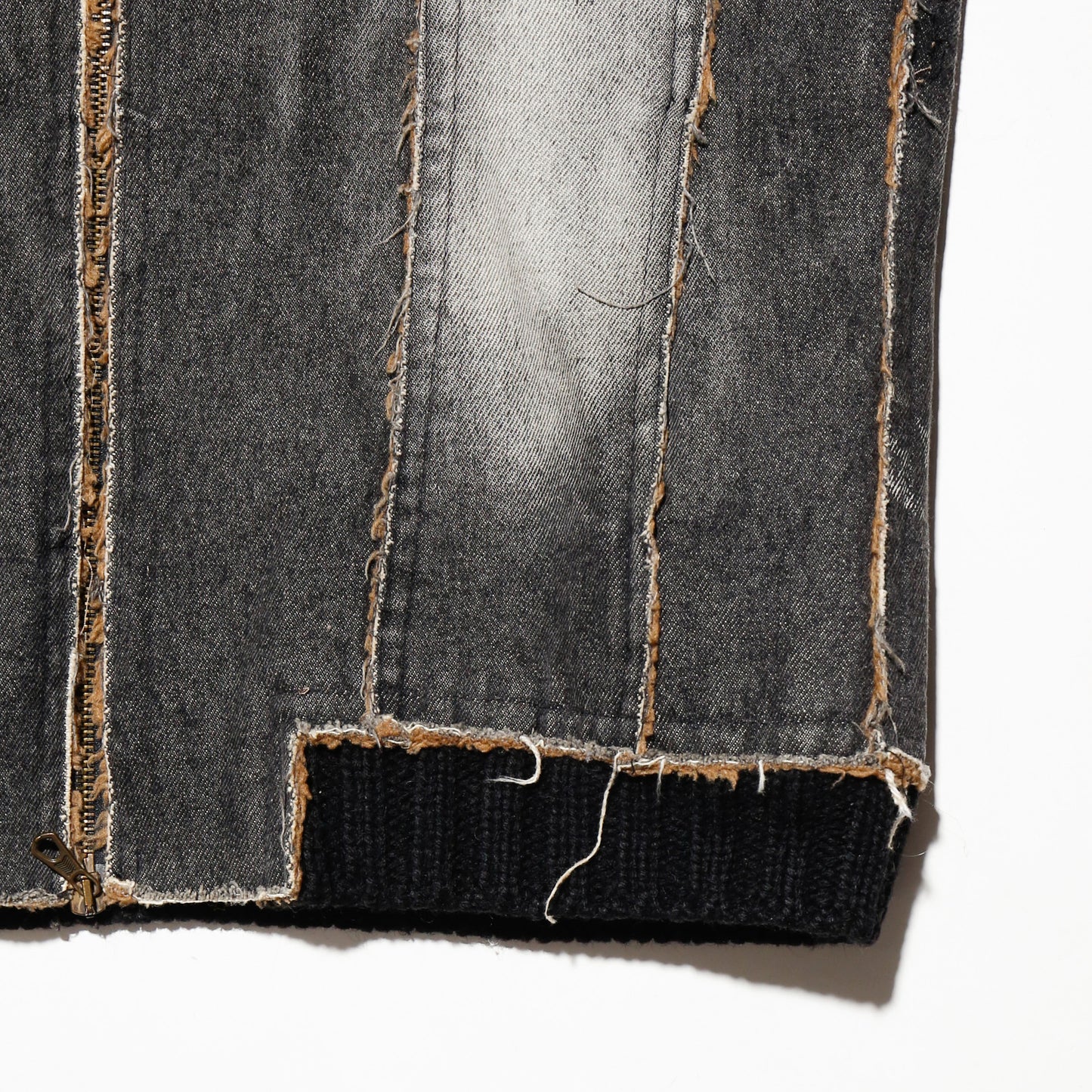 vintage boa denim combi knit jacket