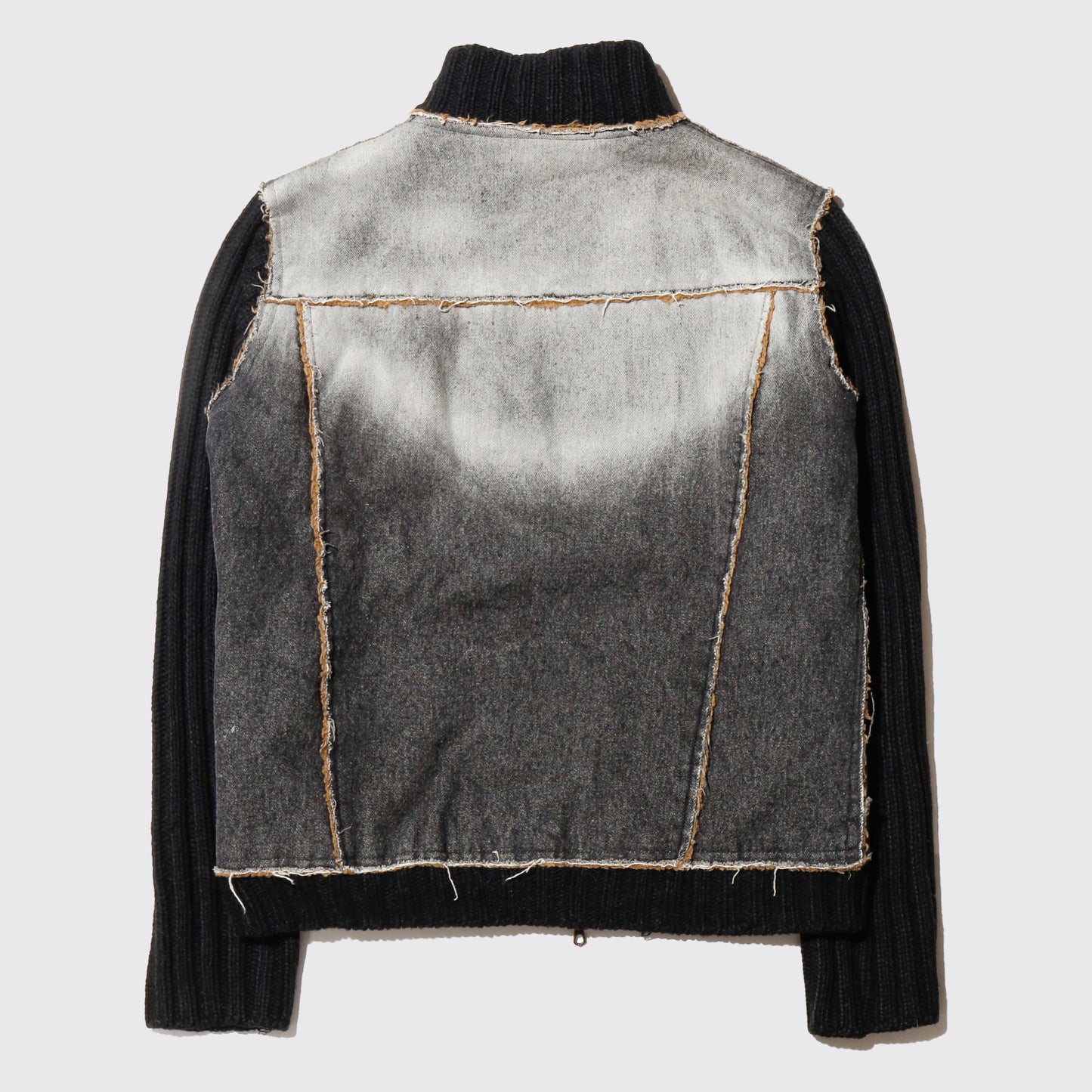 vintage boa denim combi knit jacket