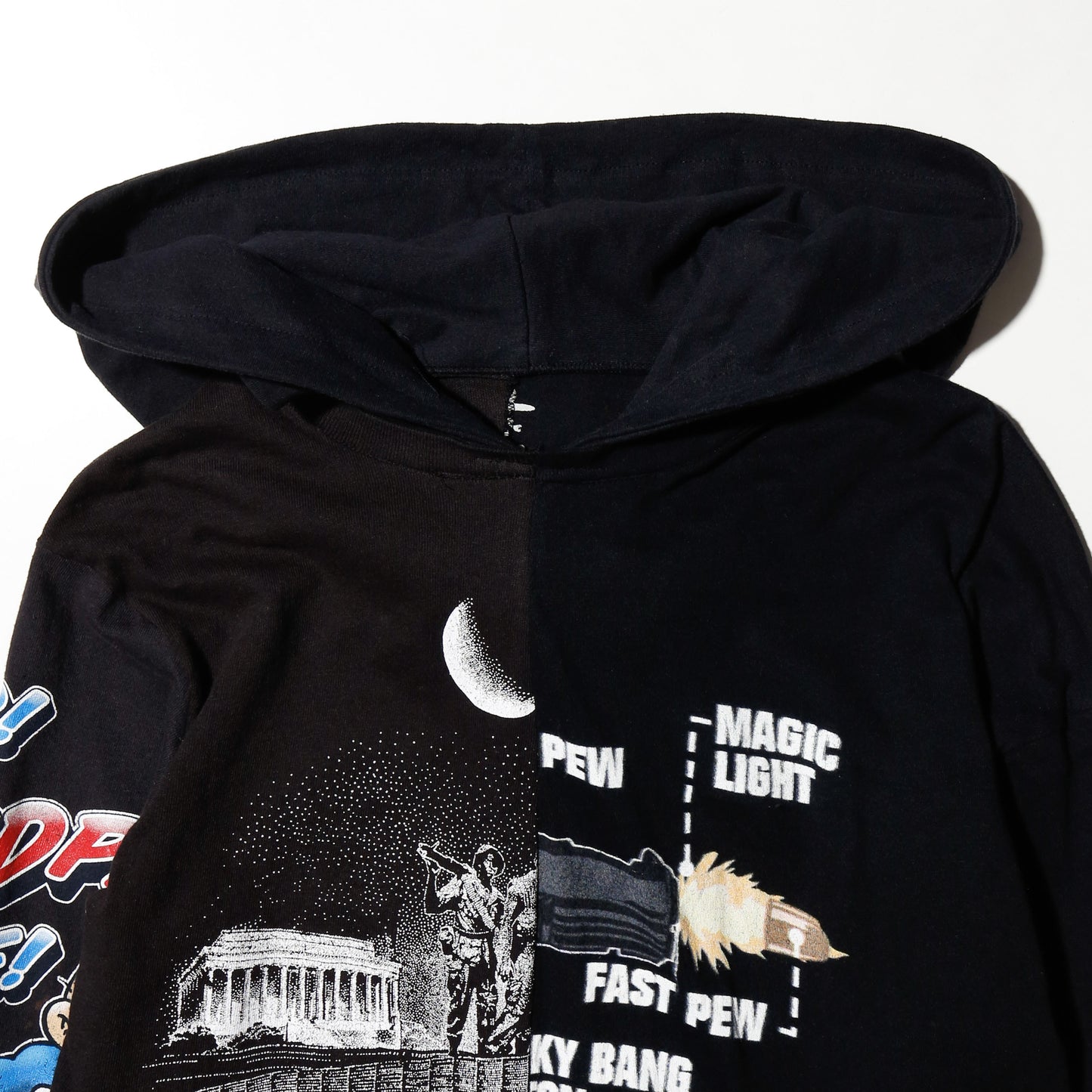 *one-off hybrid hooded cut sew, with detachable gloves