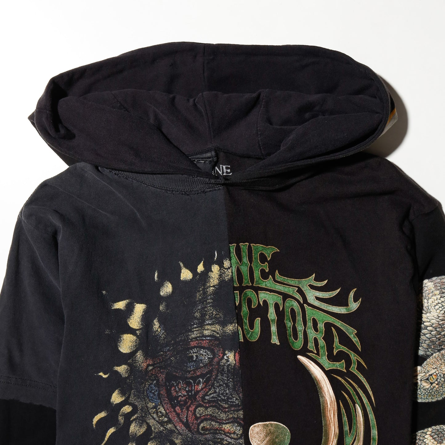 *one-off hybrid hooded cut sew, with detachable gloves