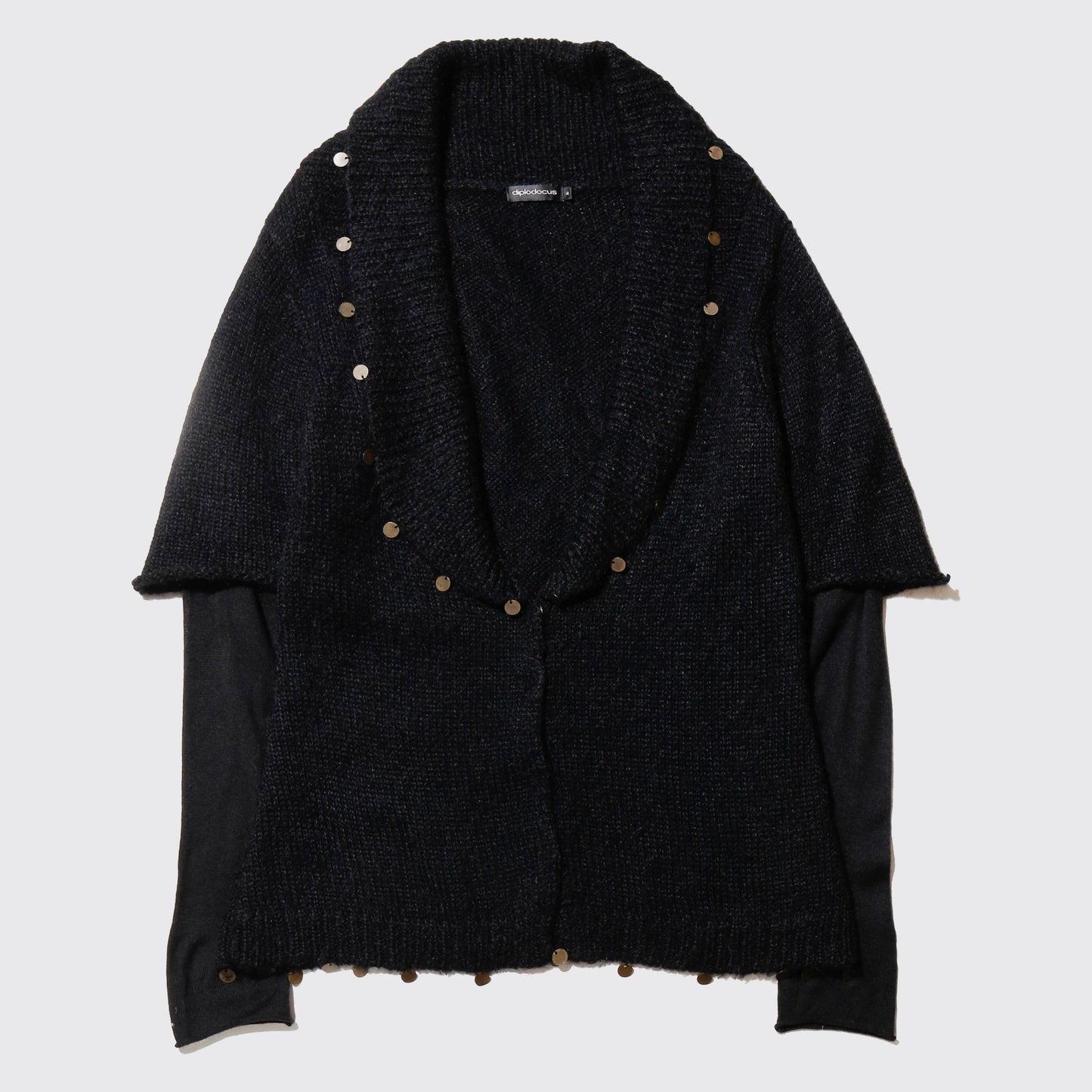 vintage layered sleeve medal cardigan