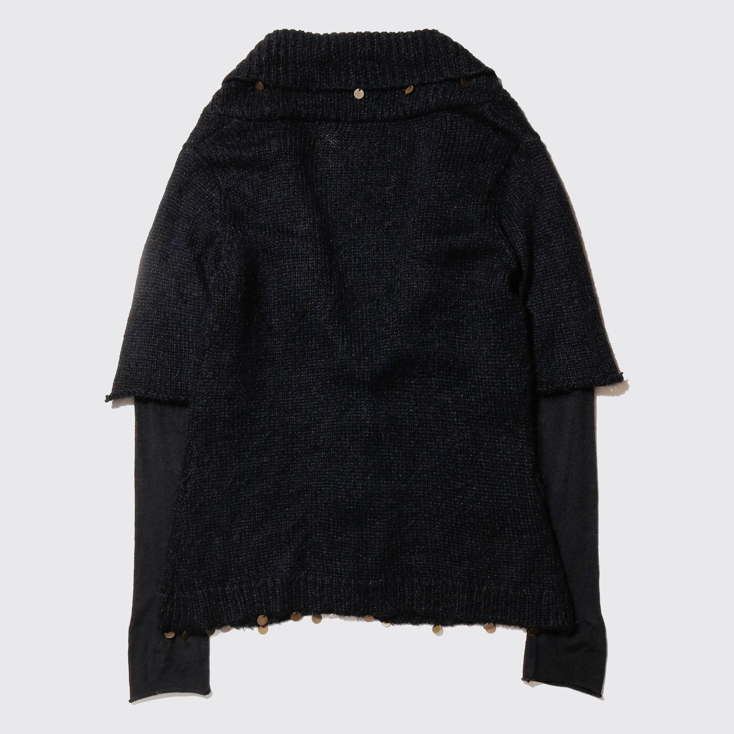 vintage layered sleeve medal cardigan