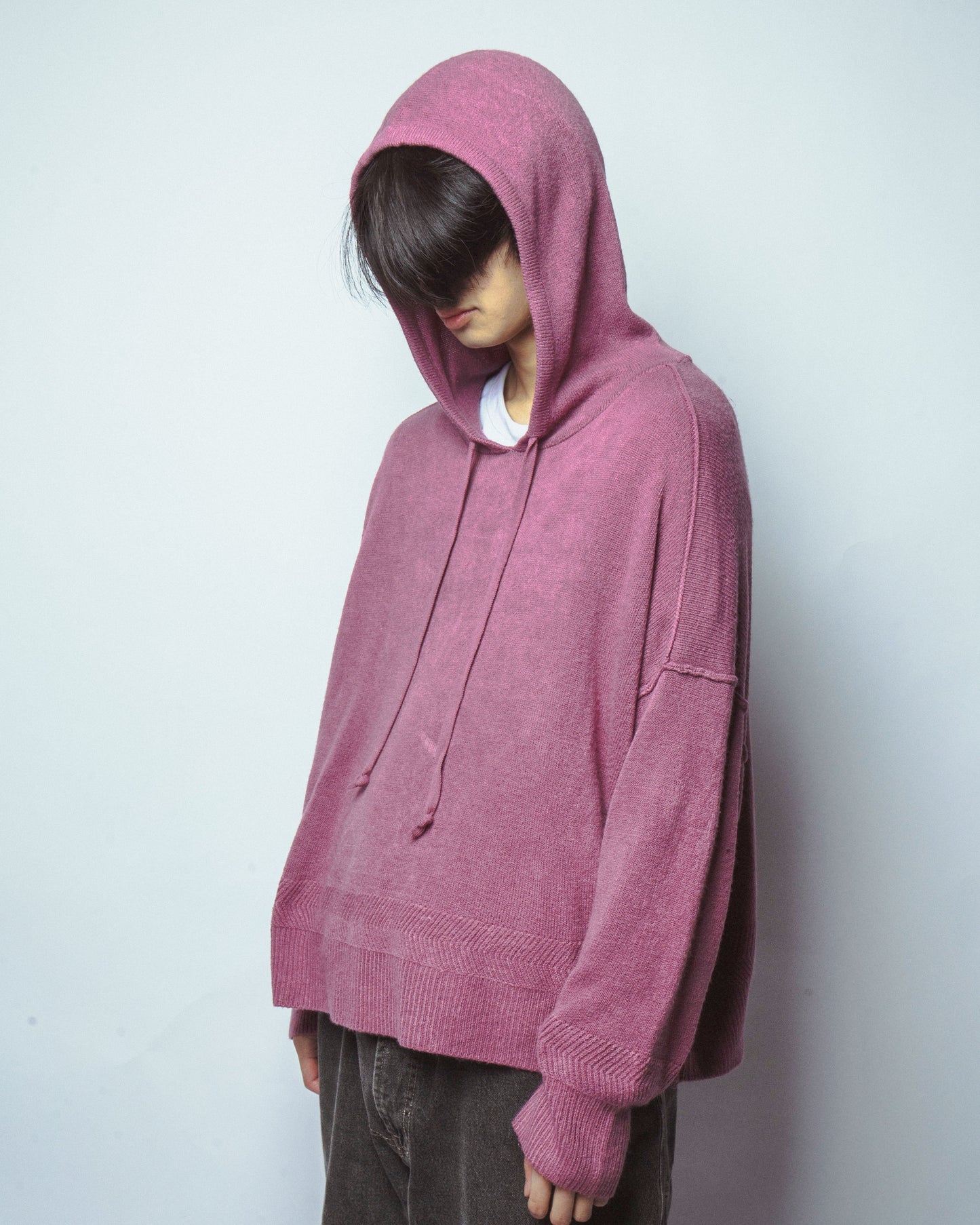 vintage wide knit hoodie