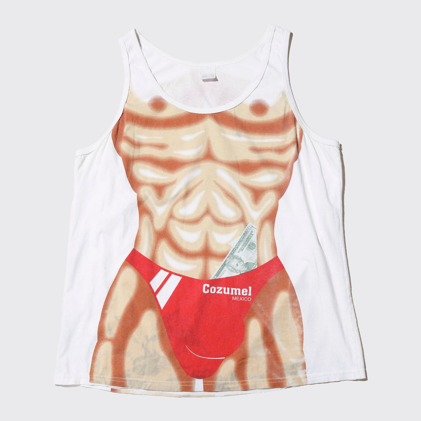 vintage muscle print tank top