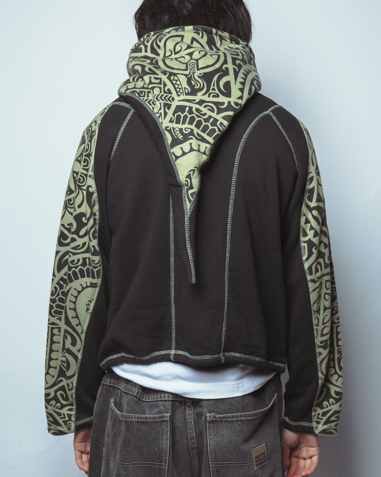 vintage tribal zipped hoodie