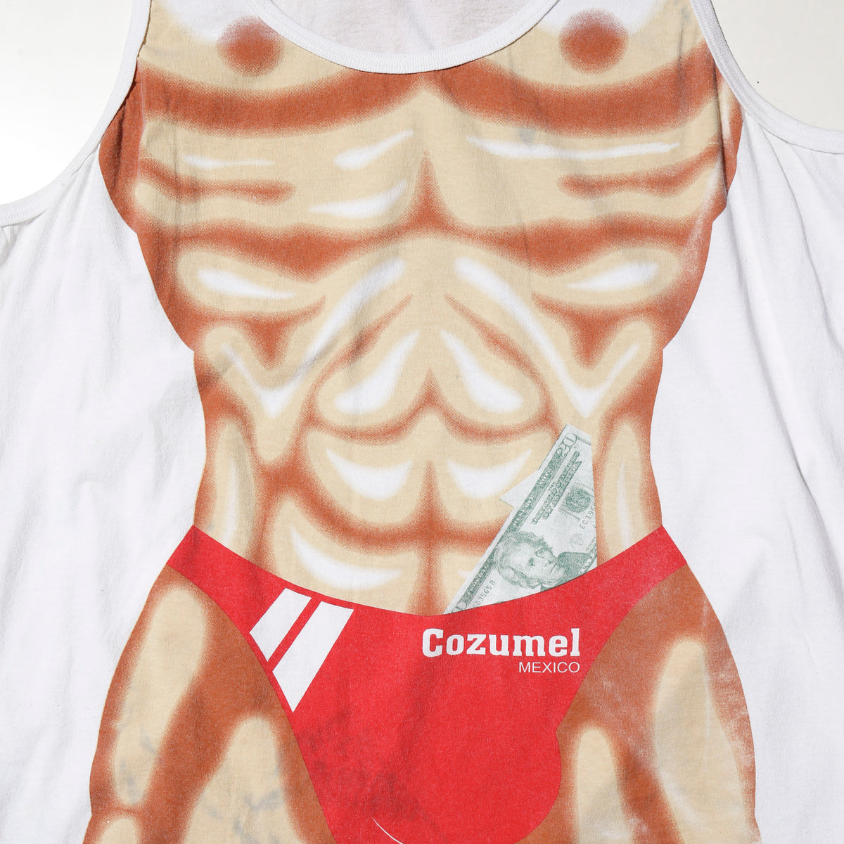 vintage muscle print tank top