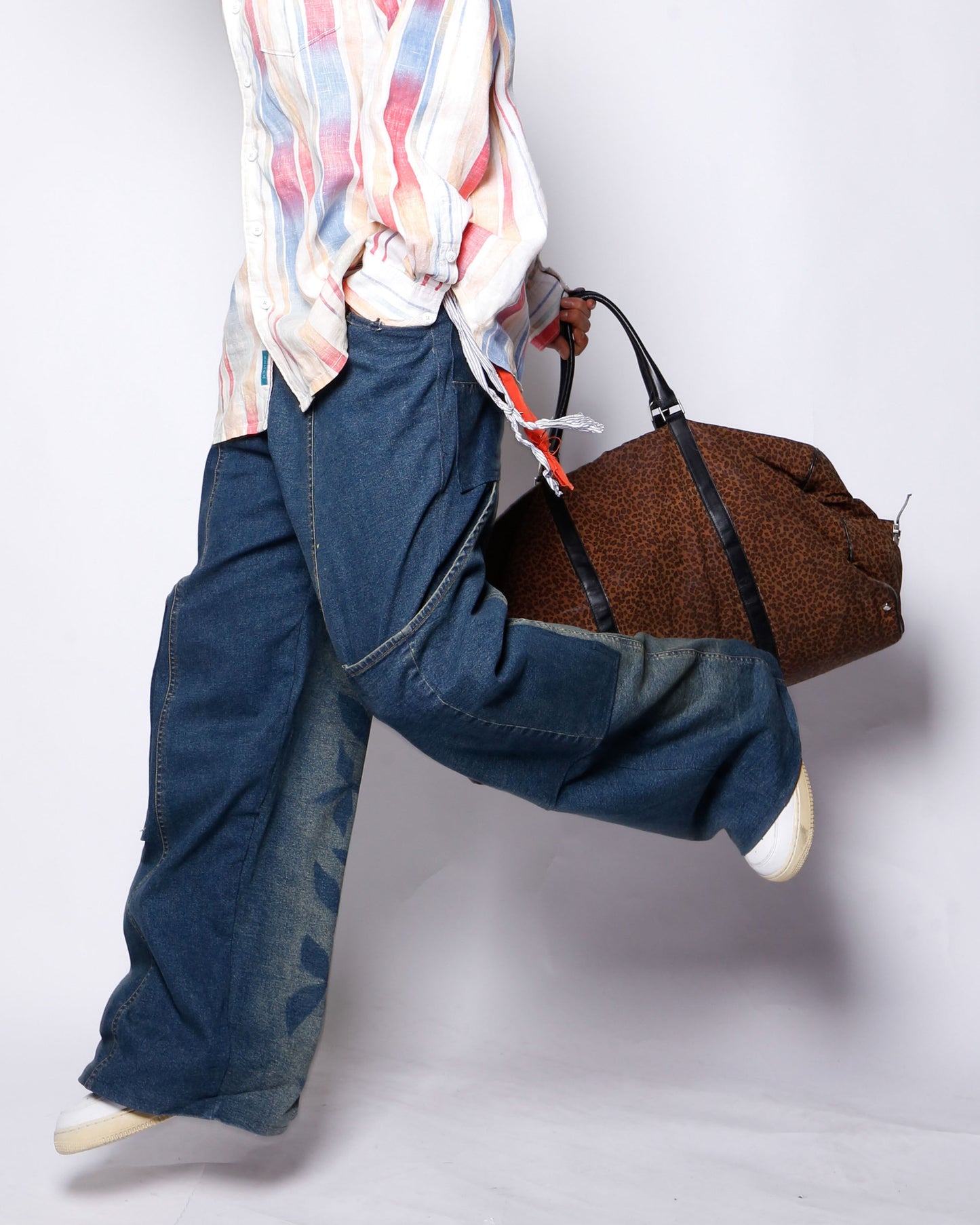vintage faded rose rebuild wide jeans
