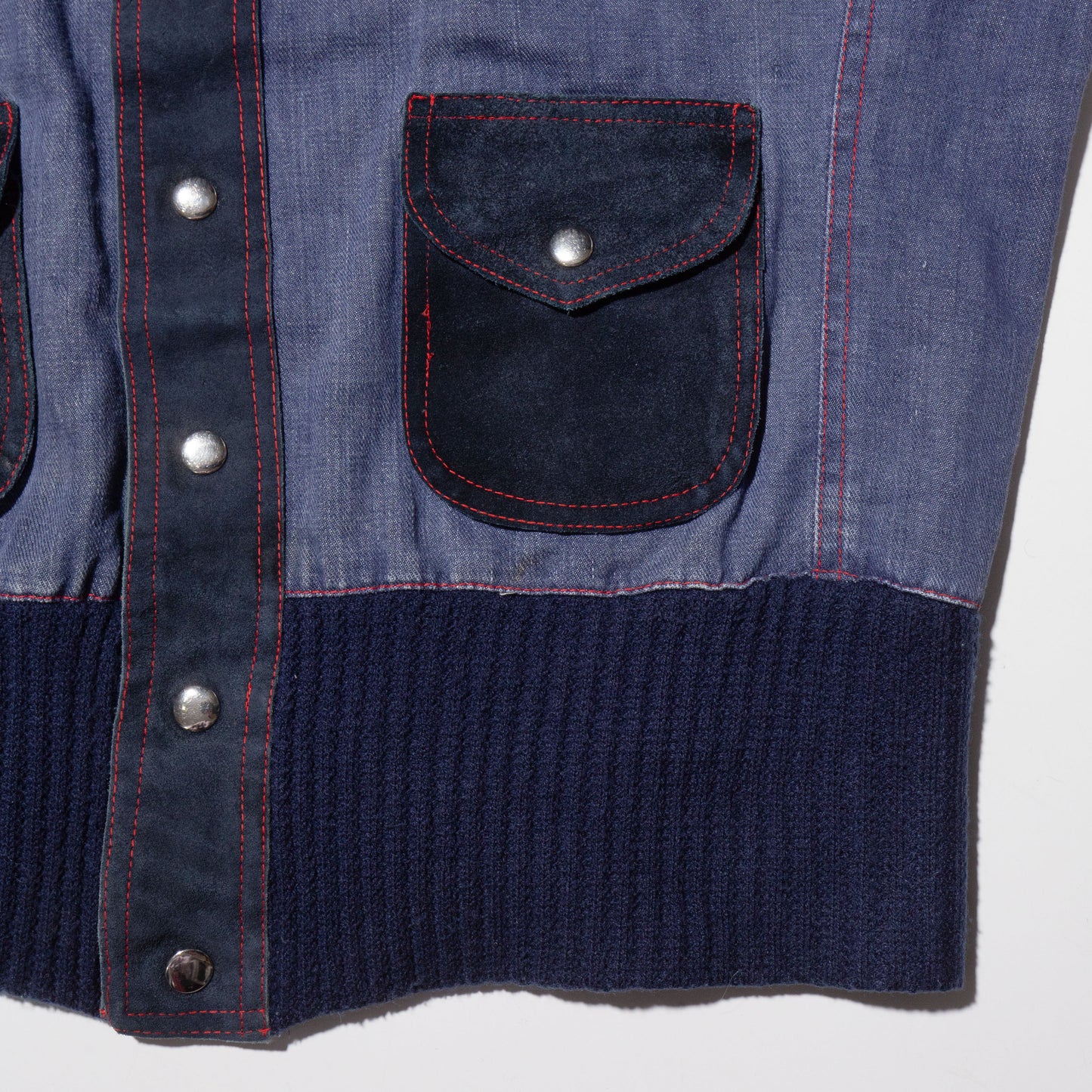 vintage 70's rib combi denim jacket