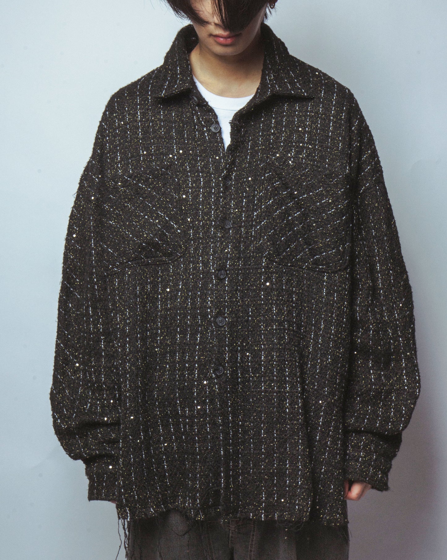 vintage loose broken tweed jacket