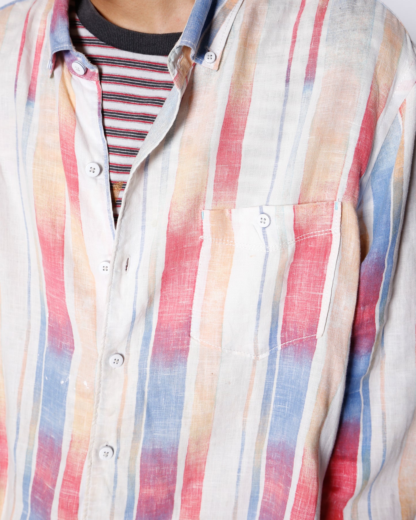 vintage tommy bahama watery stripe linen shirt