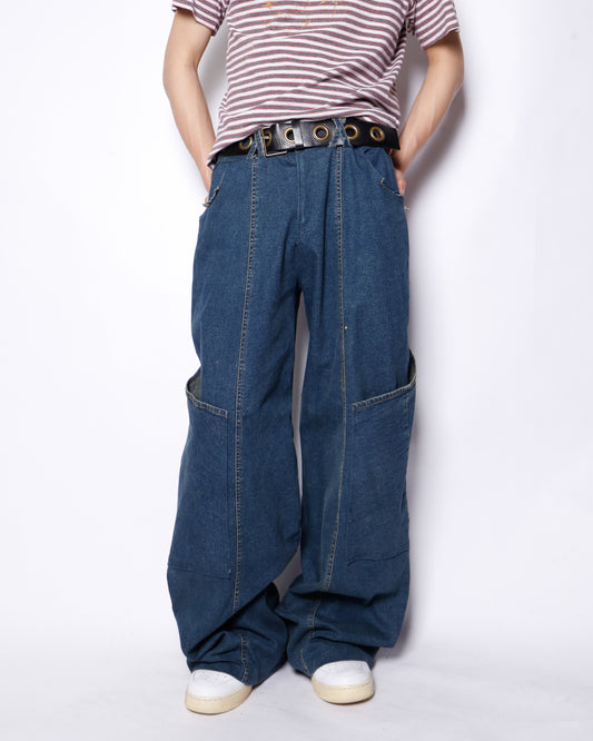 vintage faded rose rebuild wide jeans